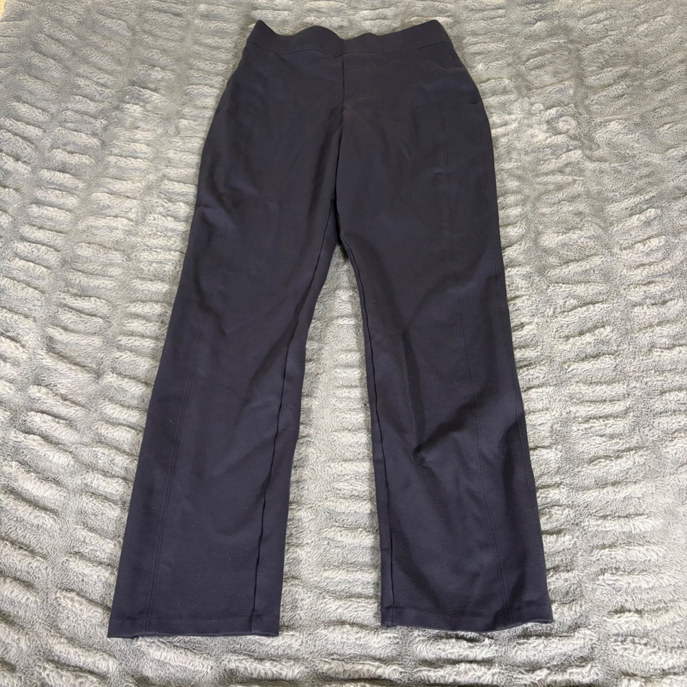 Spanx The Perfect Pant Straight Leg Black Ponte Knit Pull On Trousers Small